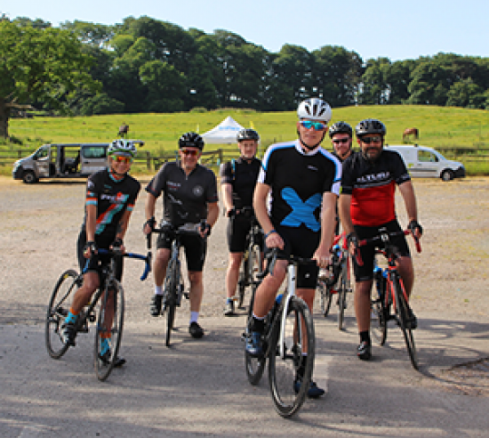 Teaser image of the Triflex Sportive Event from June 2022, featuring some of the riders.