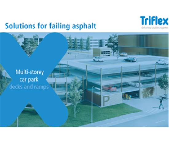 Front cover teaser shot of the Triflex Solutions for failing asphalt: multi-storey car park decks