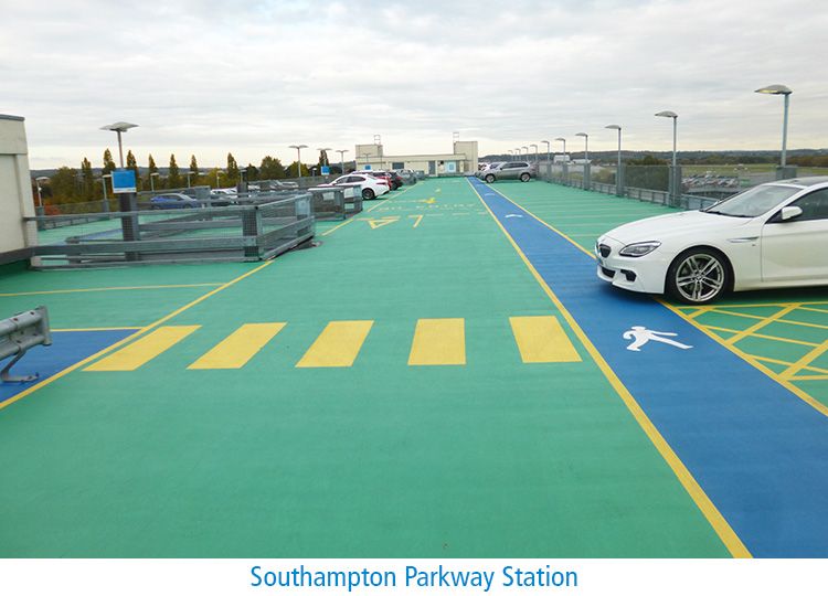 Triflex waterproofing system on the car park at Southampton Parkway Station