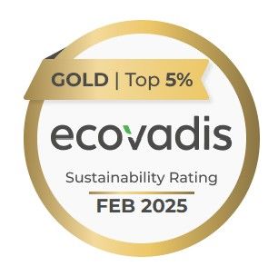 Logo for EcoVadis Gold Feb 2025