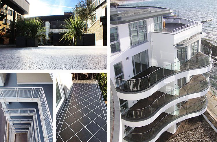 Hotels walkways, balconies and terraces